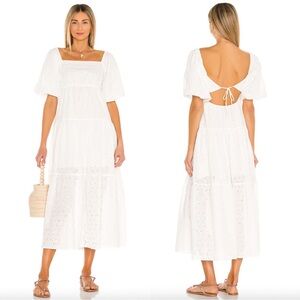 MINKPINK Luna Eyelet Maxi Dress in White
